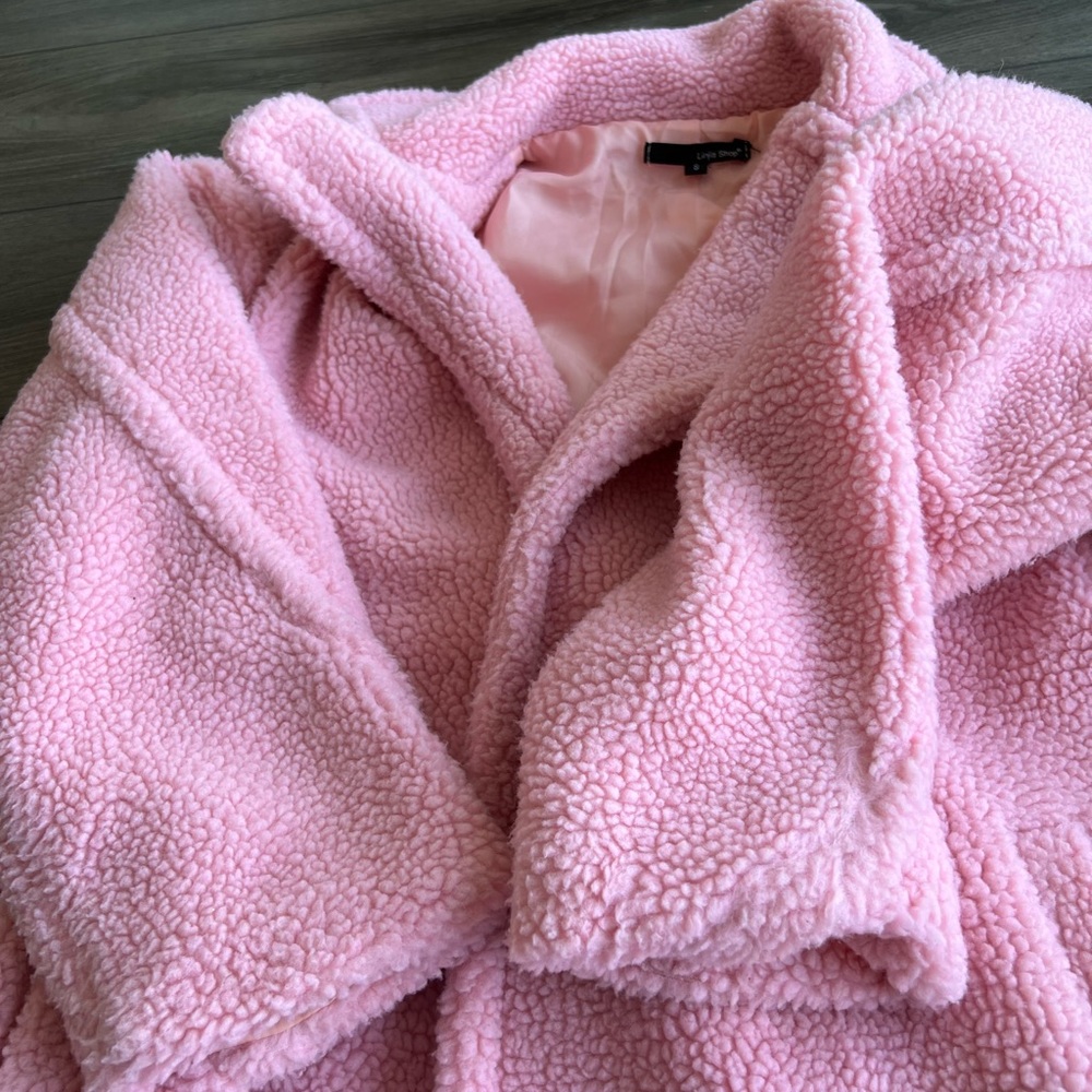 Pink Women's Teddy Coat - Picture 10 of 10